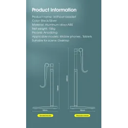 Universal telefonholder - justerbart stativ - foldbar