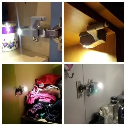 MueblesLuz de bisagra interna - armario - armario - lámpara de inducción LED - 16 piezas