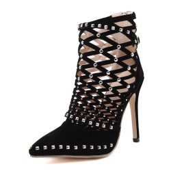 Sexy ankle boots - high heel sandals - gladiator style - rivets - cut out cage designPumps