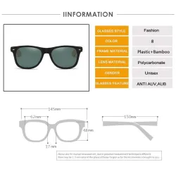 Klassiske retro solbriller - bambustre - UV400 - unisex