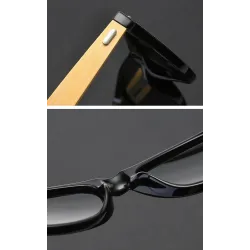 Classic retro sunglasses - bamboo wood - UV400 - unisexSunglasses