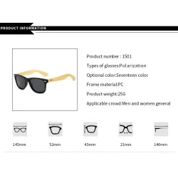 Snygga solglasögon - polariserade - träbåge - unisex