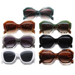 Modne oversizowe okulary przeciwsłoneczne - kocie oczy - kolorowy lampart - UV400Okulary Przeciwsłoneczne