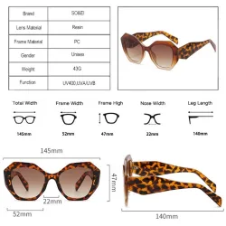 Fashionable oversized sunglasses - cat eyes - colorful leopard - UV400Sunglasses