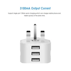 Spina UK - adattatore - caricatore da muro a 3 pin - con porte USB - 110V-220V