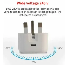 PD 20W - USB-C PD - 100-240V - hurtigoplader - UK stik