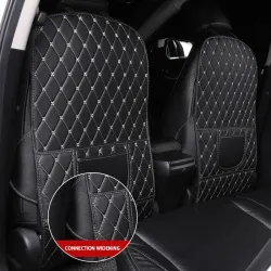 Cubre asientosFunda protectora para asiento trasero de coche - organizador con bolsillos - cuero