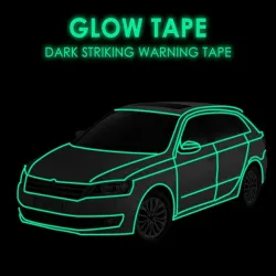 Selvlysende tape - fluorescerende - advarende teip - biler - dekorasjon - art