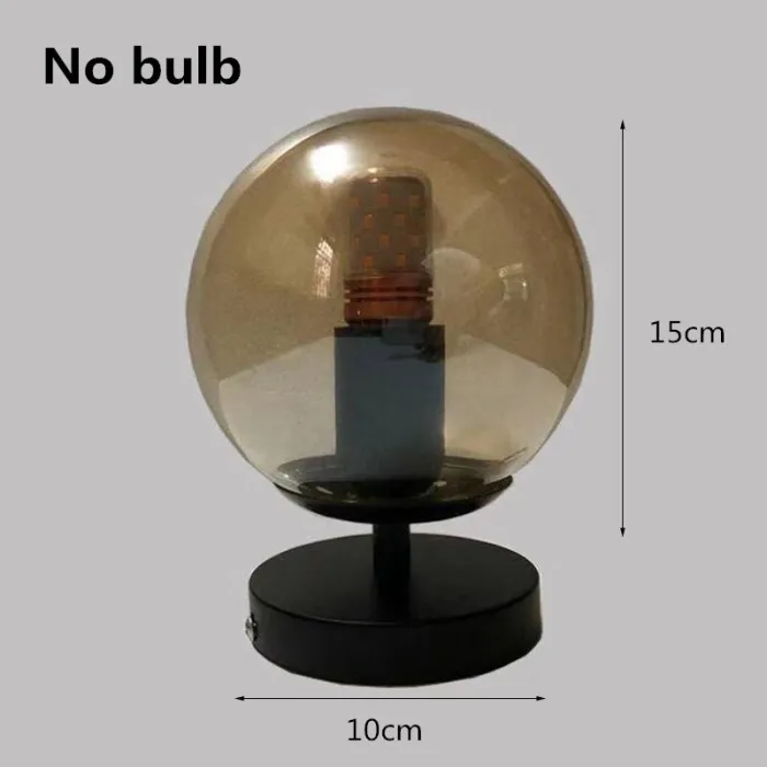Kinkiet retro - lampa żelazna z kulą szklaną - pojedyncza / podwójna głowica - E27Kinkiety