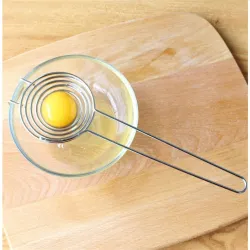 Egg white separator - spiral stainless steel spoon - long handleCutlery