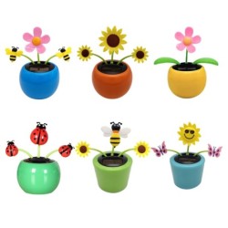 Aurinkoenergialla toimiva lelu - tanssiva kukka / mehiläinen / leppäkerttu