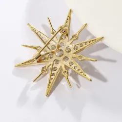 Luksuriøs stjerneformet broche - cubic zirconia