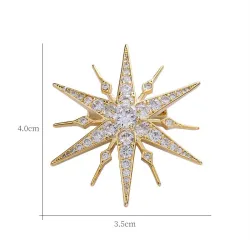 Luksuriøs stjerneformet broche - cubic zirconia