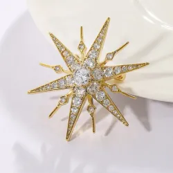 Lyxig stjärnformad brosch - cubic zirconia