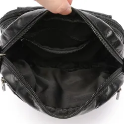 BolsasBolso bandolera / riñonera pequeño - piel - remaches - cremalleras