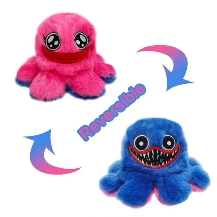 Vendbart blækspruttemonster - plyslegetøj - 20 cm