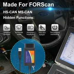DiagnósticoELM327 - USB V1.5 - con interruptor HS/MS CAN - escáner FORSCAN OBD2 - adaptador USB - lector de códigos