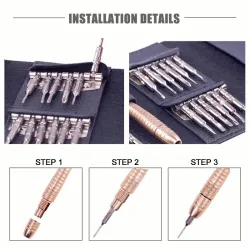 Profesjonalny zestaw wkrętaków 25 w 1 - zestaw naprawczy do tabletów i smartfonówŚrubokręty