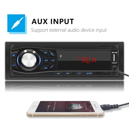 Radio samochodowe Bluetooth - din 1 - MP3 - AUX - USB - FM - 12VDin 1
