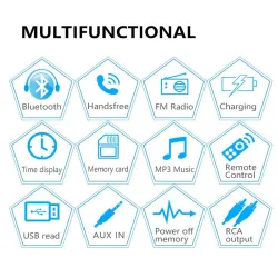 Radio samochodowe Bluetooth - din 1 - MP3 - AUX - USB - FM - 12VDin 1