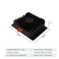 EP-AB003 - 39dBm - 8W - 2.4G - Booster WiFi - répéteur - amplificateur - adaptateur - prolongateur de portée