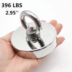 N52 - neodymmagnet - kraftig magnetisk sylinder med krok - 200kg - D75mm
