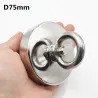 N52 - neodymmagnet - kraftig magnetisk sylinder med krok - 200kg - D75mm