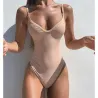 Baño y ropaBañador sexy de una pieza - canalé - escote pronunciado - con push up
