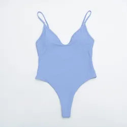 Baño y ropaBañador sexy de una pieza - canalé - escote pronunciado - con push up