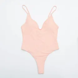 Baño y ropaBañador sexy de una pieza - canalé - escote pronunciado - con push up