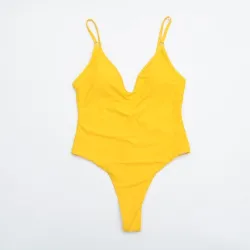 Costume intero sexy - coste - scollo profondo - con push up