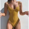 Baño y ropaBañador sexy de una pieza - canalé - escote pronunciado - con push up