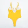 Costume intero sexy - coste - scollo profondo - con push up