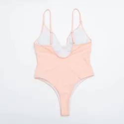 Baño y ropaBañador sexy de una pieza - canalé - escote pronunciado - con push up