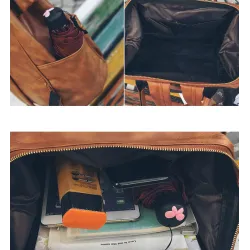 MochilasMochila vintage de piel - gran capacidad