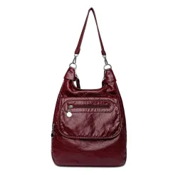 Bolsa de couro multifuncional - mochila - grande capacidade