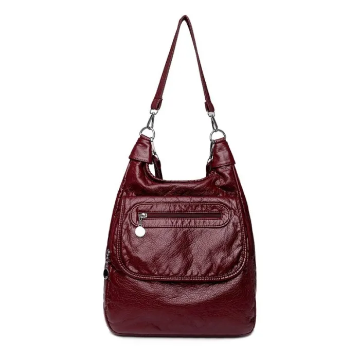 Bolsa de couro multifuncional - mochila - grande capacidade