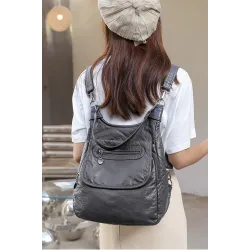Bolsa de couro multifuncional - mochila - grande capacidade