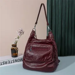 Bolsa de couro multifuncional - mochila - grande capacidade