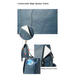 Multifunctional small backpack - patchwork design - leatherBackpacks