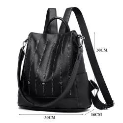 MochilasMochila de moda - antirrobo - cuero - remaches estrellas - gran capacidad