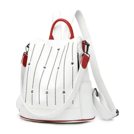 Sac à dos tendance - antivol - cuir - rivets étoiles - grande contenance