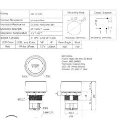 Biltändningsstartknapp med LED - ENGINE START