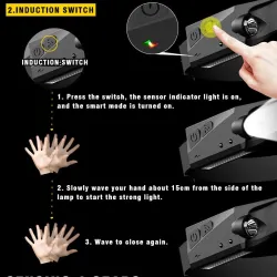 Induction headlamp with built-in battery - COB LED - USB rechargeable - head torchTorches