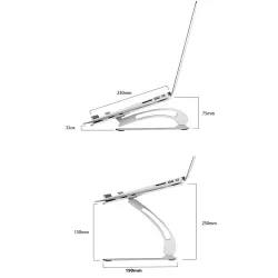 Aluminiumsholder til 11 - 17 tommer tablet & laptop - kølestativ
