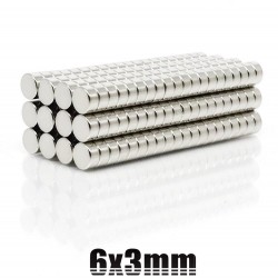 N35 - Neodym-Magnet - runde Scheibe - 6 mm * 3 mm - 100 Stück