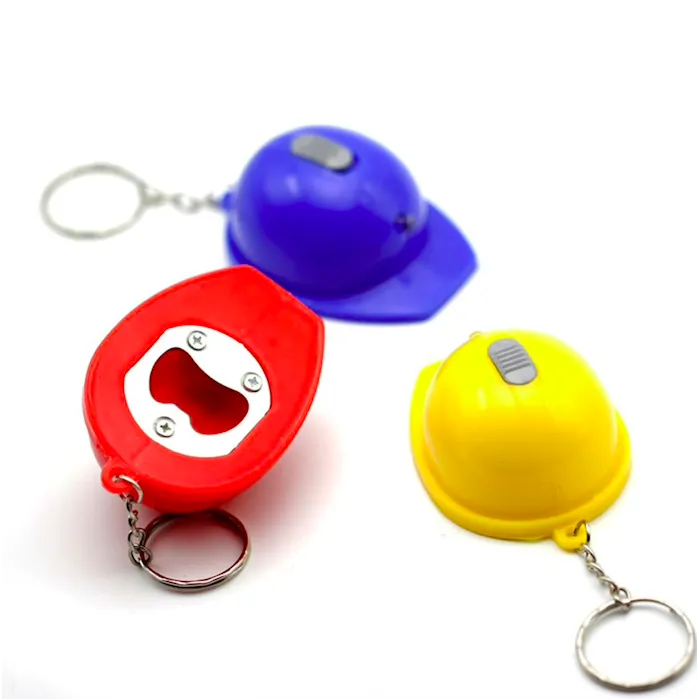 Décapsuleur en forme de casque - avec porte-clés - lumière LED