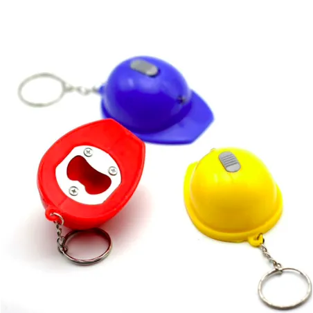 Décapsuleur en forme de casque - avec porte-clés - lumière LED
