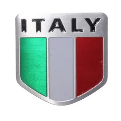 Italiensk flagg - Italia metallemblem - bilklistremerke