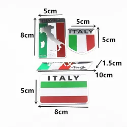 Italiensk flagg - Italia metallemblem - bilklistremerke